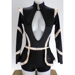 Dance Costume 10th House TH18110 Black XS Adult Jazz Unitard Tap Spandex Stripe
